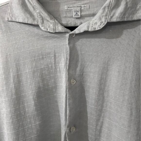 Banana Republic Argyle Knit Collared Long Sleeve Button-Down Shirt Gray Size XL - Picture 4 of 11